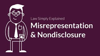 Misrepresentation and Nondisclosure  Contracts  Defenses amp Excuses [upl. by High781]