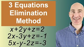 Solving Systems of 3 Equations Elimination [upl. by Eimmis]